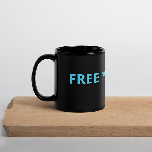 Free Yourself Black Glossy Mug