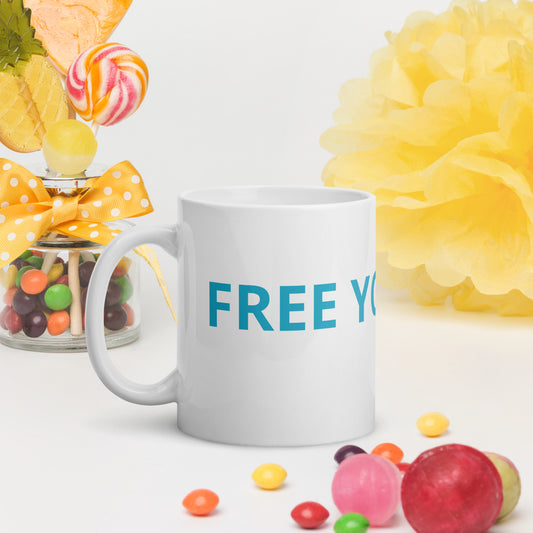 Free Yourself White Glossy Mug