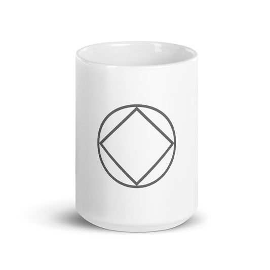 NA Diamond In Circle White Glossy Mug
